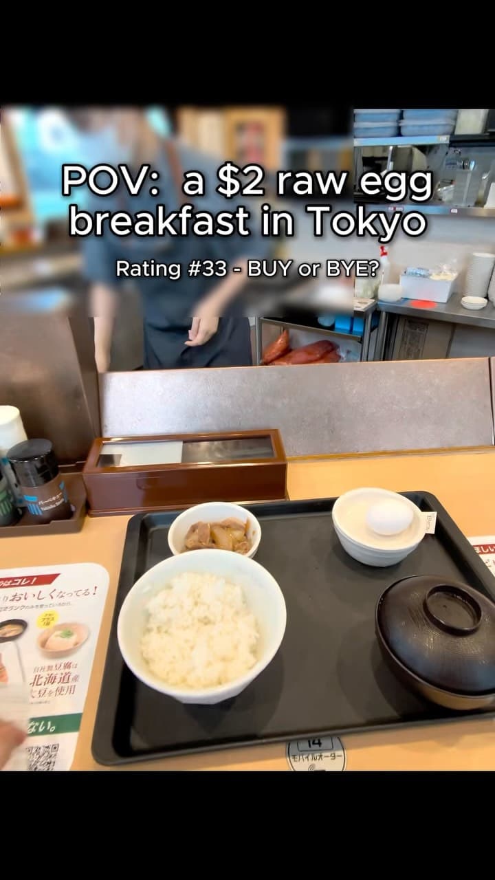 Matsuya Raw Egg Rice Breakfast with Mini Beef